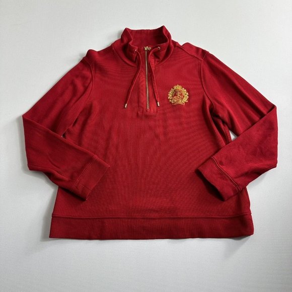 Lauren Ralph Lauren Sweaters - Lauren Ralph Lauren Womens Sweaters High Neck Long Sleeve 1/4 Zip Size P/L Large